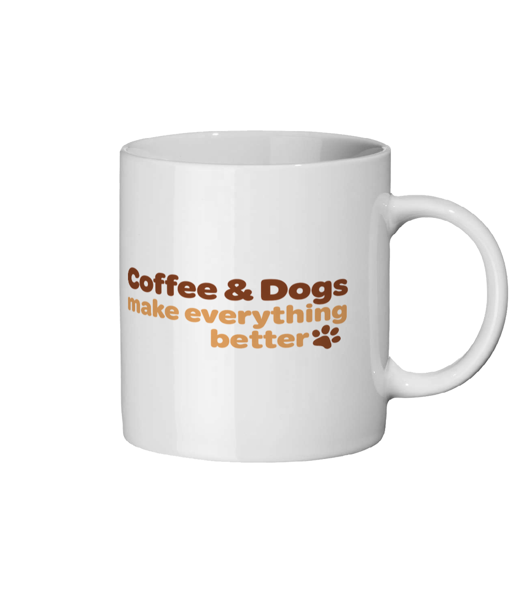 Ceramic Mug - Coffee & dogs make everything better